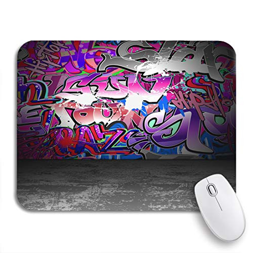 Adowyee Gaming Mouse Pad Room Graffiti Wall Urban Street Ghetto Graffitti Floor Interior 9.5"x7.9" Nonslip Rubber Backing Mousepad for Notebooks Computers Mouse Mats