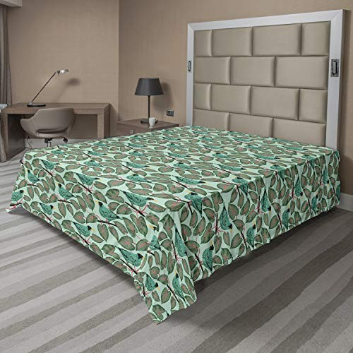 Ambesonne Tropical Flat Sheet, Exotic Flora and Fauna Vintage Illustration with Birds and Jungle Plants Foliage, Soft Comfortable Top Sheet Decorative Bedding 1 Piece, Queen Size, Multicolor Ambesonne Tropical Flat Sheet, Exotic Flora and Fauna Vintage Illustration with Birds and Jungle Plants Foliage, Soft Comfortable Top Sheet Decorative Bedding 1 Piece, Queen Size, Multicolor