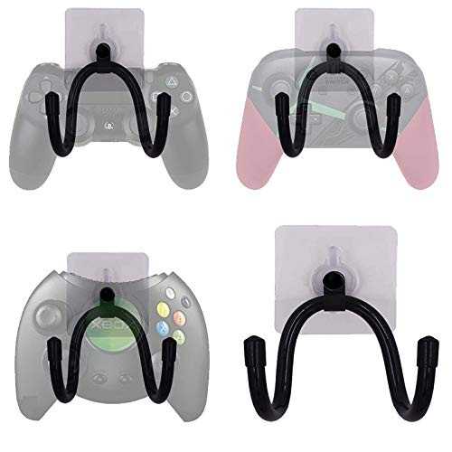 Game Controller Wall Mount Stand Holder -4 Pack- for Xbox ONE Switch PS4 STEAM PC Nintendo, Universal Game Controller Accessories - No Drilling,No Installation Tool Required , Stick-On, Self-Adhesive