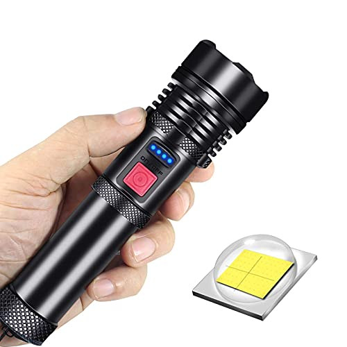 WARSUN LED Flashlight Rechargeable Tactical Flashlights High Lumens Super Bright Flashlight Zoomable Waterproof Powerful Flash Lights for Outdoor Emergency Camping Biking