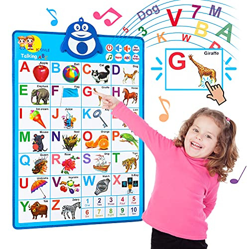 Lefree Electronic Interactive Alphabet Wall Chart, Preschool Learning, ABC  and  123s  and  Music Talking Poster, Toddler Toys and Gift for Boys and Girls