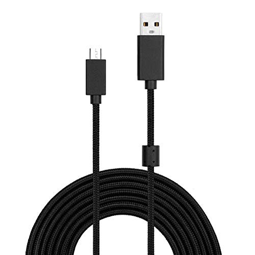 G633 Cable USB to Micro Aux Cord Replacement for Logitech G933 G633 Gaming Headset on Computer PC, 6.5ft Long Braided