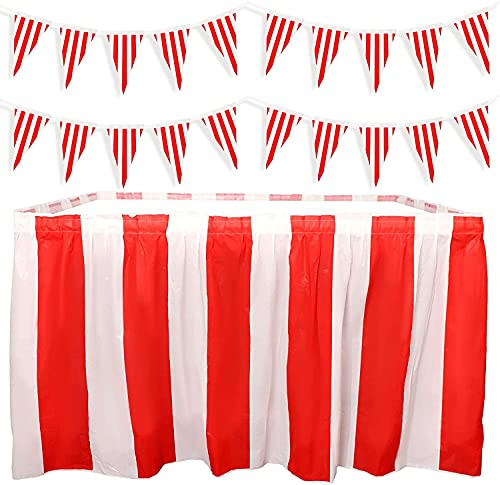 Carnival Circus Party Decorations Supplies Set Red White Striped Pennant Banner Flags Table Skirt String Triangle Bunting Flags Table Cloths for Carnival Circus Theme Party Wishope Carnival Circus Party Decorations Supplies Set Red White Striped Pennant Banner Flags Table Skirt String Triangle Bunting Flags Table Cloths for Carnival Circus Theme Party Wishope