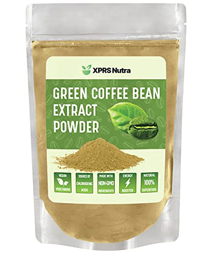 XPRS Nutra Organic Green Coffee Bean Extract Powder - Chlorogenic Acid Containing Green Coffee Beans for Weight Management and Energy Boosting Support - Vegan Friendly Green Coffee Bean Powder -8 oz-