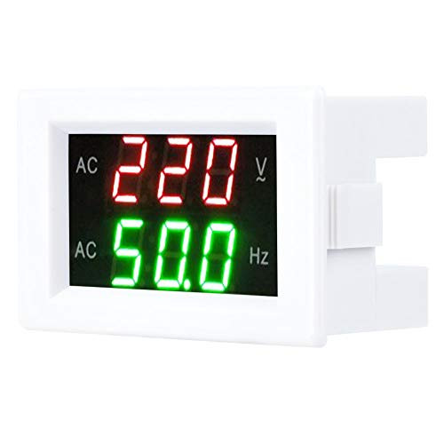 Frequency Meter for Dual Display Ac Voltmeter for Generator, Generator Dual Display Led Digital Ac Voltmeter Frequency Meter Testing Tool-White-