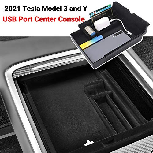 Klutchtech 2021 Tesla Model 3 Model Y Center Console Organizer Tray Coin holder Compatible with Tesla Model 3 Model Y 2021