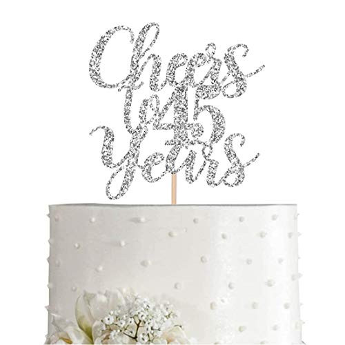 45 Silver Glitter Happy 45th Birthday Cake Topper, Cheers to 45 Years Party Decorations, Supplies, cake topper 45 Silver Glitter Happy 45th Birthday Cake Topper, Cheers to 45 Years Party Decorations, Supplies, cake topper