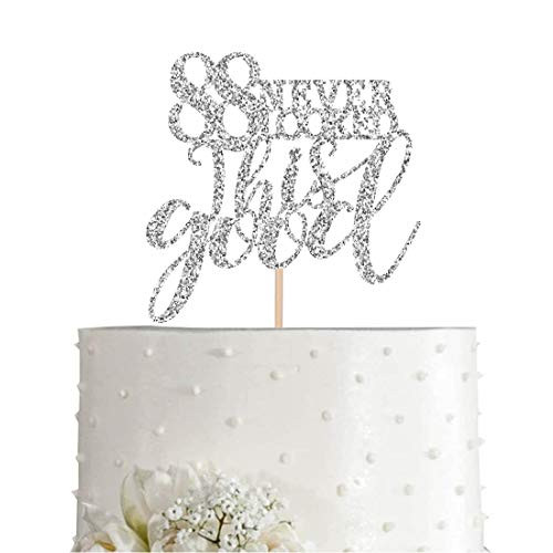 88 Silver Glitter Happy 88th Birthday Cake Topper, Cheers to 88 Years Party Decorations, Supplies, cake topper