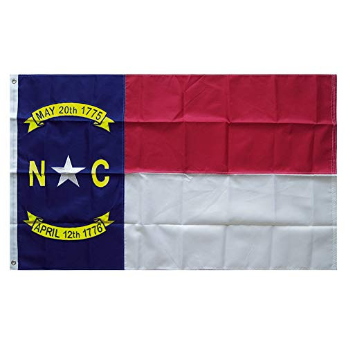 North Carolina Flag 3x5 Foot NC State Flag - Vivid Color and UV Fade Resistant - Canvas Header and Double Stitched -National Flags Nylon with Brass Grommets 3X5 Foot