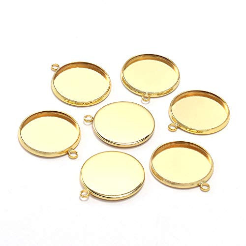 20pcs/lot 10mm Round Cabochon Base Tray Bezels Blank Setting Supplies for Jewelry Making Findings DIY Making Necklace Bracelet Pendant -Gold, 10mm-0.39 inch-- 20pcs/lot 10mm Round Cabochon Base Tray Bezels Blank Setting Supplies for Jewelry Making Findings DIY Making Necklace Bracelet Pendant -Gold, 10mm-0.39 inch--