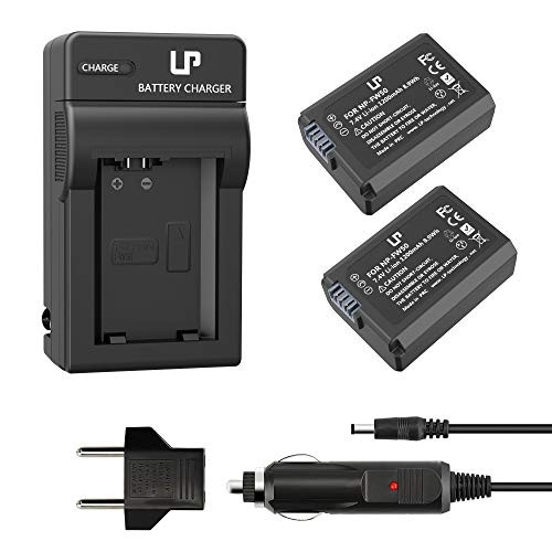 LP NP-FW50 Battery Charger Set, 2-Pack Battery & Chargers, Compatible with Sony Alpha A5100, A6000, A6300, A6500, A7, A7II, A7S, A7SII, A7R, A7RII, A33, A55, RX10, RX10II, RX10 III, RX10 IV and More
