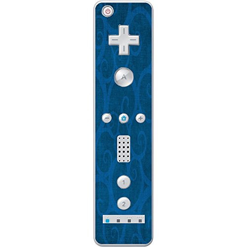Blue Curls Grunge Vintage Pattern Texture Vinyl Decal Sticker Skin by Moonlight Printing for Wiimote Wii Controller