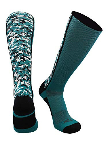 TCK Digital Camo OTC Socks -Teal/Black, Large-