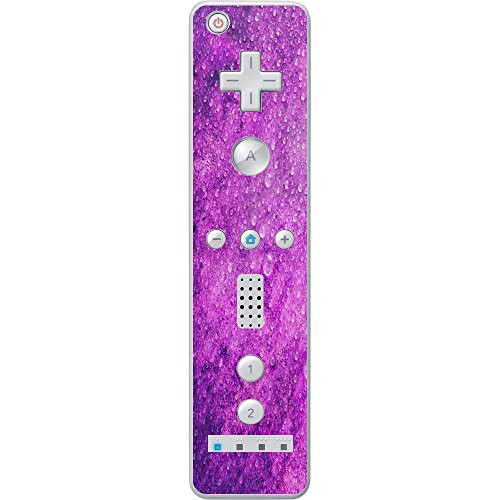 Water Drops on Purple Grunge Background Vinyl Decal Sticker Skin by Moonlight Printing for Wiimote Wii Controller