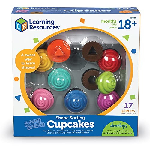 Learning Resources Smart Snacks Shape Sorting Cupcakes, Fine Motor, Color  and  Shape Recognition, Ages 18 mos plus