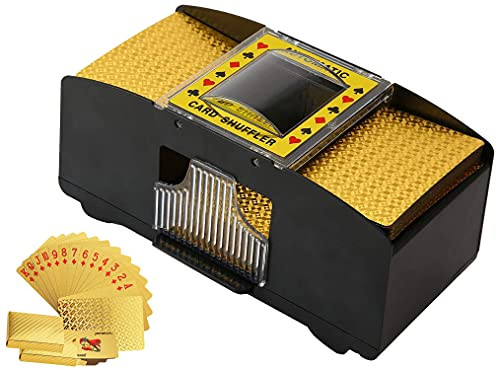 Automatic Card Shuffler,2 Decks Poker Shuffler Portable Card Shuffler,Battery-Operated Playing Card Shuffler for Casino,Club Gaming and Home Party
