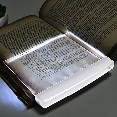 2PCS Book Light LED Reading Light Night Light Book Family Study Light Eye Care Reading Lamp Portable Bookmark Light for Reading in Bed, Car -White-