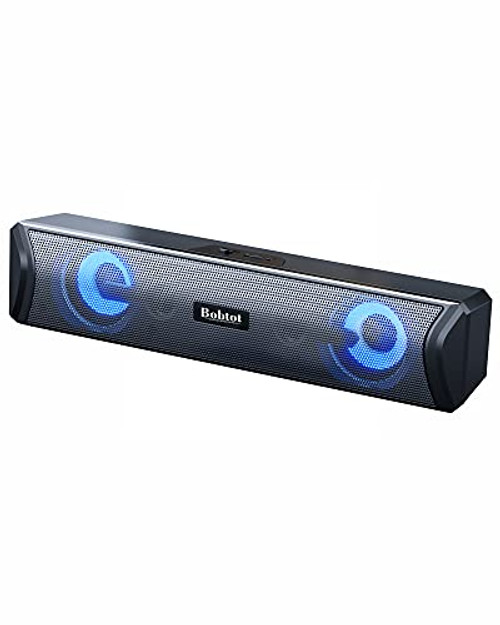 Bobtot Computer Speakers Sound Bar, AUX Wired  and  Bluetooth Wireless, RGB Computer Speakers for Desktop, PC, Laptop, Tablets