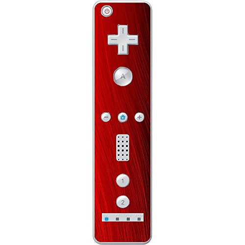 Red Wavy Lines Vinyl Decal Sticker Skin by Moonlight Printing for Wiimote Wii Controller