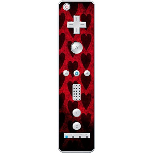 Hearts Pattern Grunge Vinyl Decal Sticker Skin by Moonlight Printing for Wiimote Wii Controller