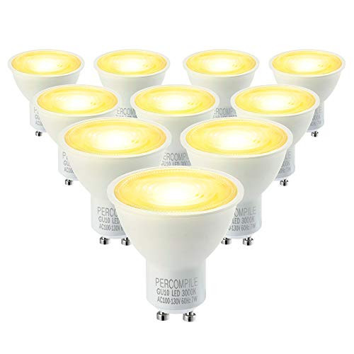 GU10 LED Light Bulbs, 50W Halogen Equivalent, Recessed Light Bulbs, Flood Lights Indoor, Non Dimmable, 3000K Warm White 7W 650Lumen, Replacement for Track Lighting, Pack of 10