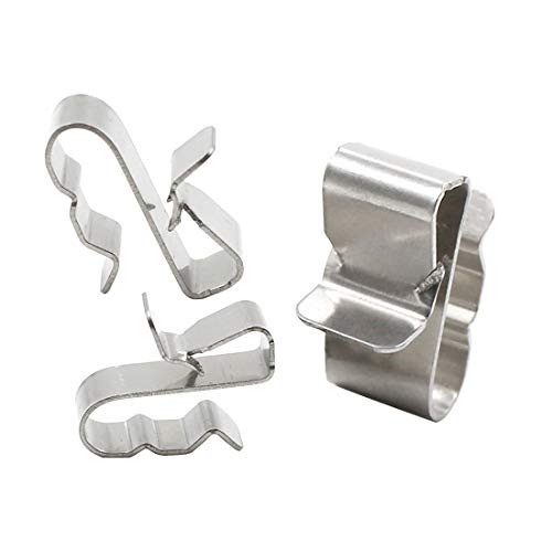 TOUHIA 100pcs 23mm Stainless Steel Trailer Frame Cable Clamp Wire Clips Solar Panel Double-Wire Clips