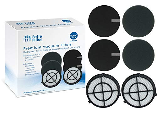 Fette Filter - Filter Compatible with Bissell Pet Eraser Turbo Vacuum. Compare to Part 1603437, 1606751  and  1601972, 160-3437, 160-6751  and  160-1972. Combo Pack -6 Filters Total-