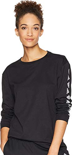 adidas Athletics Badge of Sport Moto Long Sleeve Tee, Black, Large