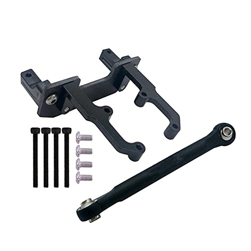 Metal Servo Stand Mount, RCPLAGA RC Servo Stand Mount Part for 1/10 RC Crawler Car AXial SCX10 II 90046 90047 Axle Upgrade Parts -Black-