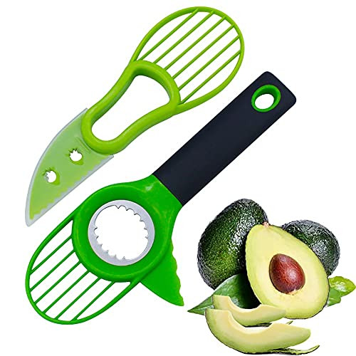 Avocado Slicer? Avocado Peeler Tool?3 in 1 Avocado Tool?Avocado Slicer Multifunctional 3-in-1?Cutter Peeler Fruit Tool?Pit Remover Avocado Dragon Splitter Pitter ?Kitchen Vegetable Tools -Set of 2- GG