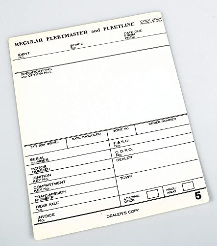 Eckler's 80-242714 - Chevy Factory Build Sheet