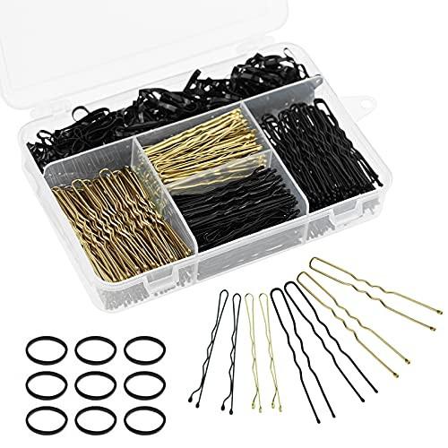 Hair Bobby Pins Black/Blonde U Shaped Hair Pins for Thick Thin Hair for Women 400Pcs Bobby Pins Decorative for Buns with Storage Box Hair Pins Clips Kit Hair Accessories With 200 Pcs Hair Bands Hair Bobby Pins Black/Blonde U Shaped Hair Pins for Thick Thin Hair for Women 400Pcs Bobby Pins Decorative for Buns with Storage Box Hair Pins Clips Kit Hair Accessories With 200 Pcs Hair Bands