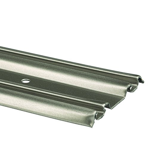 Prime-Line Products N 6877 by-Pass Mirror Door Bottom Track, 72 in, Roll-Formed Steel, Satin Nickel Finish