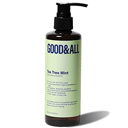Tea Tree Oil Shampoo for Oily Hair and Dry Itchy Scalp - Dandruff, Flaky Scalp Treatment for Men and Women - Sulfate, Paraben Free, Vegan, Natural - Hair Growth and Reduce Hair Loss - 8.5 fl oz - GOOD and ALL Tea Tree Oil Shampoo for Oily Hair and Dry Itchy Scalp - Dandruff, Flaky Scalp Treatment for Men and Women - Sulfate, Paraben Free, Vegan, Natural - Hair Growth and Reduce Hair Loss - 8.5 fl oz - GOOD and ALL