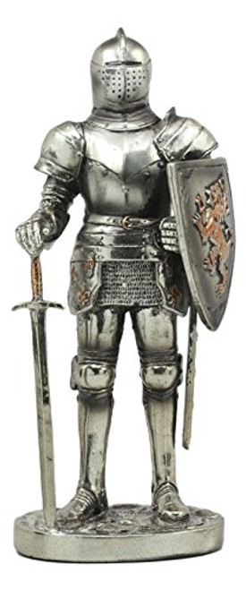 Ebros Sir Geoffrey English Champion Knight Statue 7"Tall Lion Heraldry Shield Valiant Combat Warrior Suit of Armor Figurine Ebros Sir Geoffrey English Champion Knight Statue 7"Tall Lion Heraldry Shield Valiant Combat Warrior Suit of Armor Figurine