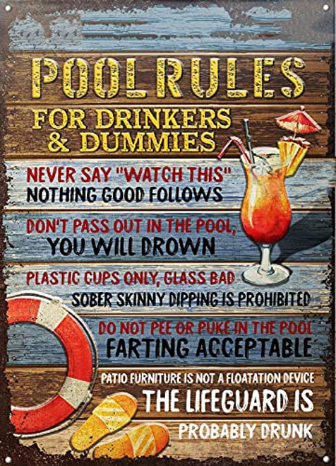 Aperiy Pool Metal Signs Swimming Pool Rules House Decoration, Swimming Pool Rules Funny Signs for Drinking Fountains Poster Tin Sign Metal Sign Tin Metal 8x12inch Aperiy Pool Metal Signs Swimming Pool Rules House Decoration, Swimming Pool Rules Funny Signs for Drinking Fountains Poster Tin Sign Metal Sign Tin Metal 8x12inch