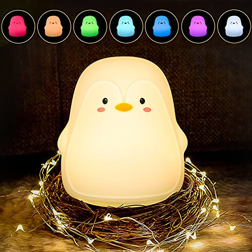 Penguin LED Night Light for Kids, Cute Nursery Color Changing Kids Night Light with Tap Control, USB Rechargeable Portable Squishy Silicone Soft Lamp Gifts for Baby Girls Boys Toddler Children Bedroom Penguin LED Night Light for Kids, Cute Nursery Color Changing Kids Night Light with Tap Control, USB Rechargeable Portable Squishy Silicone Soft Lamp Gifts for Baby Girls Boys Toddler Children Bedroom