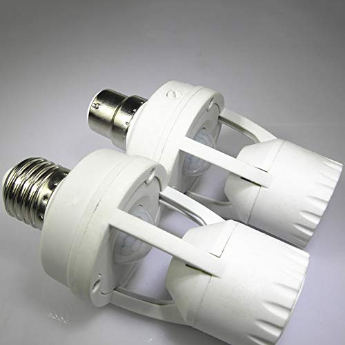 Kamas AC 110-220V 360 Degrees PIR Induction Motion Sensor IR infrared Human B22 E14 Plug Socket Switch Base Led Bulb light Lamp Holder - -Base Type: E14-