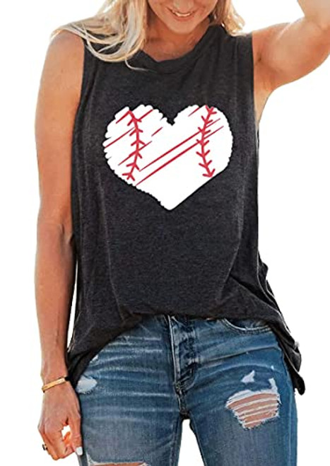 Umsuhu Baseball Graphic Tank Tops for Women Sleeveless Graphic Tank Tops Tees Shirts Large Grey Umsuhu Baseball Graphic Tank Tops for Women Sleeveless Graphic Tank Tops Tees Shirts Large Grey