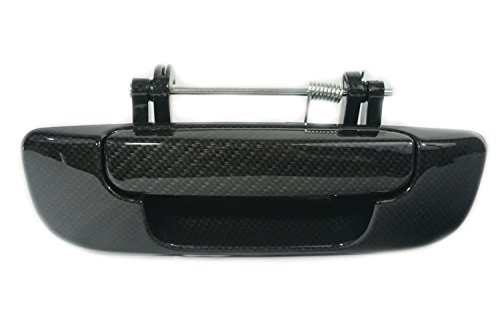 Sentinel Parts Tailgate Exterior Door Handle Carbon Fiber Look for 2002-2009 Dodge 2005-2010 Dakota 2006-2009 Mitsubishi