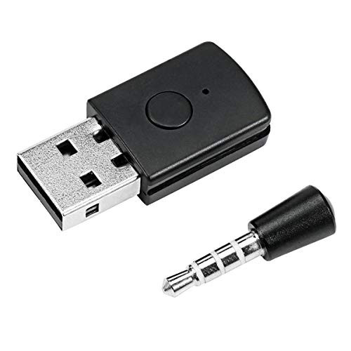 Queen.Y Adapter Dongle Receiver USB BT4.0 Wireless 3.5mm Mic for PS4 Controller