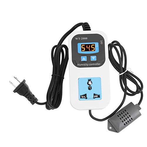Humidity Switch, Digital Humidity Controller 0 percent~99 percent RH High Accuracy Digital Humidistat Combination Humidity Controller Dual Stage Humidity Controller for Storage Warehouses/Greenhouses/Homes -US-