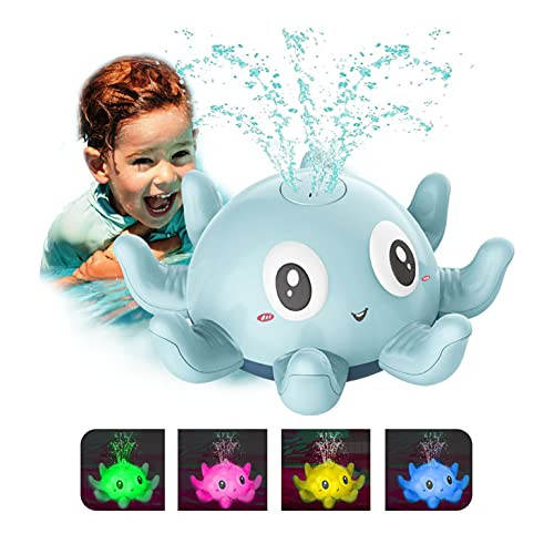 QINGBAO Baby Bath Toys, Bath Toys for Toddlers Water Spray Toys for Kids, Bathtub Toys Spray Water Squirt Toy Water Sprinkler Pool Toys for Toddlers -Blue-
