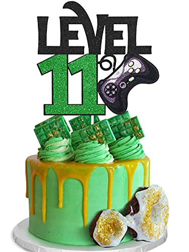 Level 11 Game Birthday Cake Topper - Video Game Boy's 11th Birthday Level Up Party Cake Supplies - Game On Winner Gaming Party Decoration