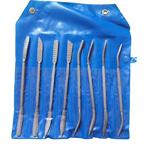 Wood Rasp File Set Riffler Needle Tools Double Ended Hand Carbon Steel Curved Tools for Woodworking Plastic Crafts 8PCS