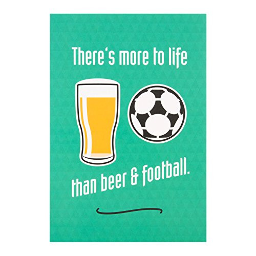 Hallmark Funny Birthday Card"Beer and Football" - Small [Old Model-