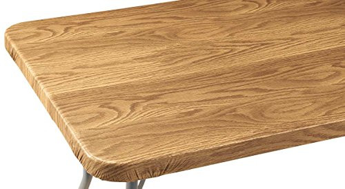 Miles Kimball Wood Grain Vinyl Elasticized Banquet Table Cover - 60" x 30" Oblong Miles Kimball Wood Grain Vinyl Elasticized Banquet Table Cover - 60" x 30" Oblong