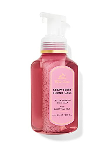 White Barn Candle Company Bath and Body Works Gentle Foaming Hand Soap w/ Essential Oils- 8.75 fl oz - Many Scents -Strawberry Pound Cake - White Barn-