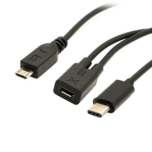 Lysee Data Cables - CYDZ Micro USB Female to USB-C Type C USB 3.1  and  Micro USB Male Splitter Extension Charge Cable