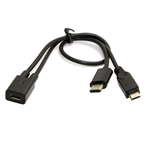 Lysee Data Cables - Xiwai Chenyang-Cable Micro USB Female to USB-C Type C USB 3.1  and  Micro USB Male Splitter Extension Charge Cable